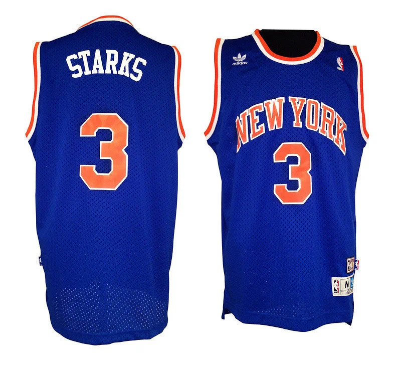 Quick-Dry Basketball Jersey-Knicks 3 Starks Blue Swingman Basketball Jersey