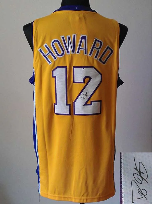 Groomsmen Basketball Jersey-Lakers 12 Howard Gold Signature Edition Basketball Jerseys