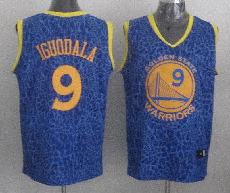 Championship Basketball Fan Jersey-Warriors 9 Iguodala Blue Crazy Light Swingman Basketball Jerseys