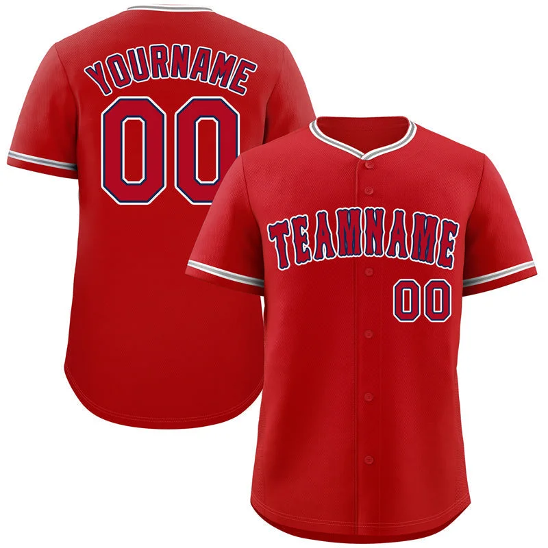 Replica Baseball Jersey-Custom Red Red-White Classic Style Authentic Baseball Jersey