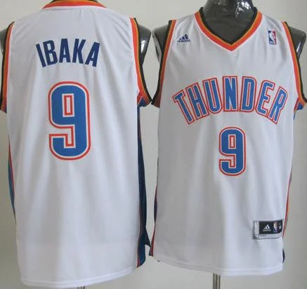 Family Basketball Jersey-Thunder 9 Ibaka White New Revolution 30 Swingman Basketball Jerseys