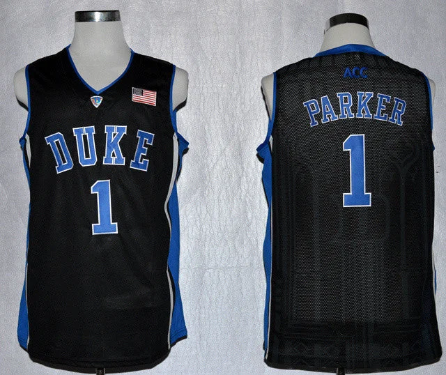 Charcoal Basketball Jersey-Duke Blue Devils 1 Parker Black Basketball Jerseys