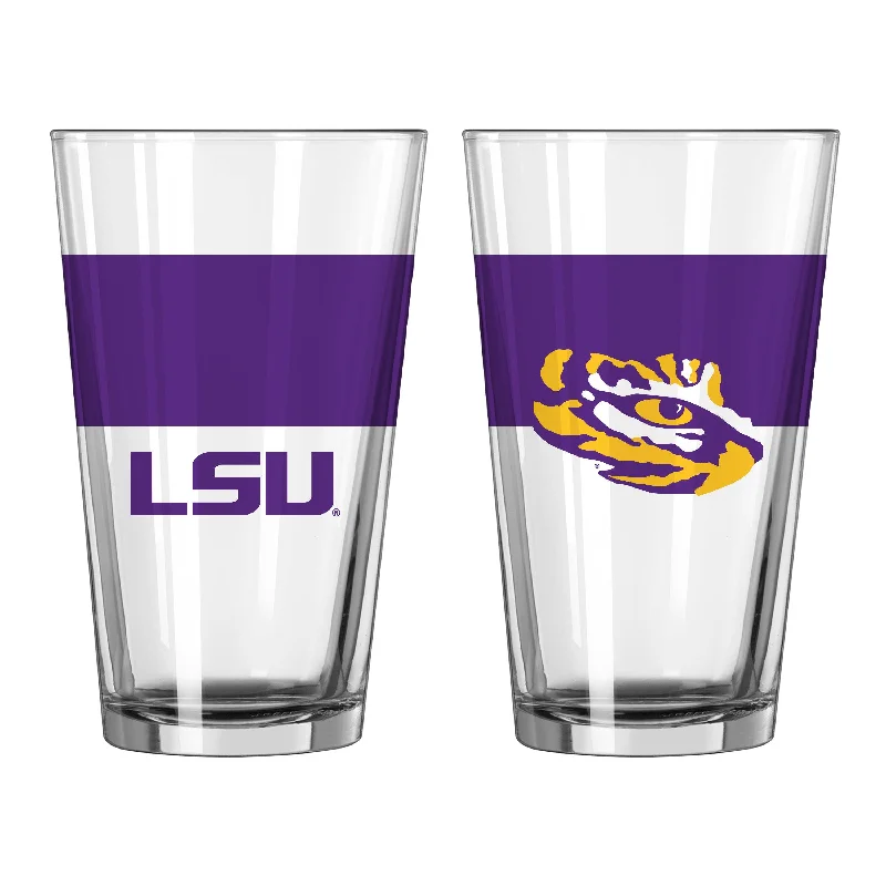 Police Team Mug-LSU 16oz Colorblock Pint Glass