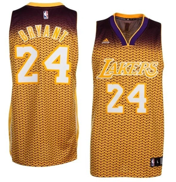 Christmas Basketball Jersey-Lakers 24 Bryant Gold Resonate Fashion Swingman Basketball Jersey