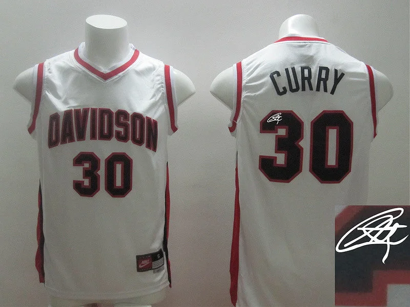 Basketball Culture Jersey-Davidson College 30 Curry White Signature Edition Basketball Jerseys