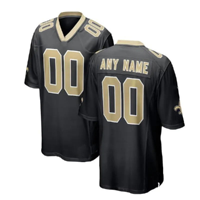 Short Sleeve Football Jersey-Custom NO.Saints Black Game Jersey American Stitched Jersey Football Jerseys