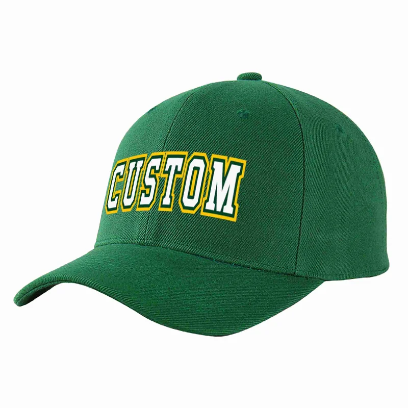 UV Protection Baseball Cap-Custom Green White-Kelly Green Curved Eaves Sport Baseball Cap Design for Men/Women/Youth