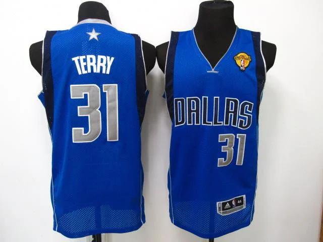 Basketball League Champs Jersey-Mavericks 31 Terry Light Blue 2011 Finals Basketball Jerseys