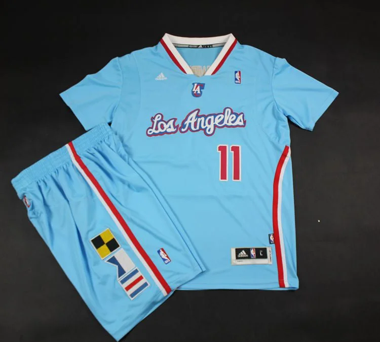 Basketball Road Game Jersey-Clippers 11 Crawford Light Blue Pride Swingman Basketball Jersey