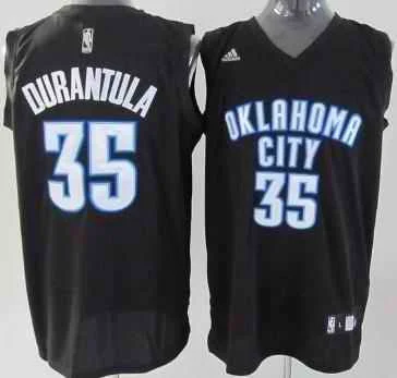 Printed Basketball Jersey-Thunders 35 Durantula black Basketball Jerseys