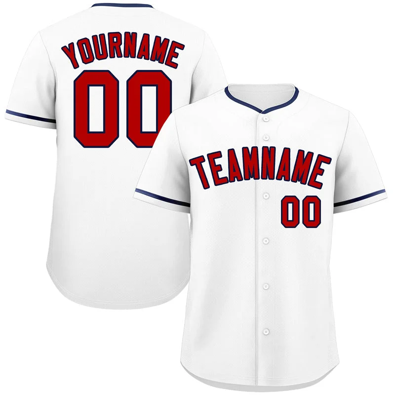 Baseball Camp Jersey-Custom White Red-Navy Classic Style Authentic Baseball Jersey