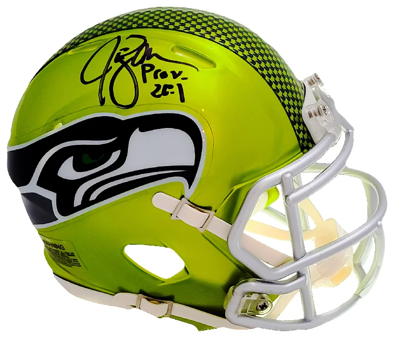 High-Impact Rugby Helmet-Jim Zorn Autographed Seattle Seahawks Flash Green Speed Mini Helmet MCS Holo Stock #211074