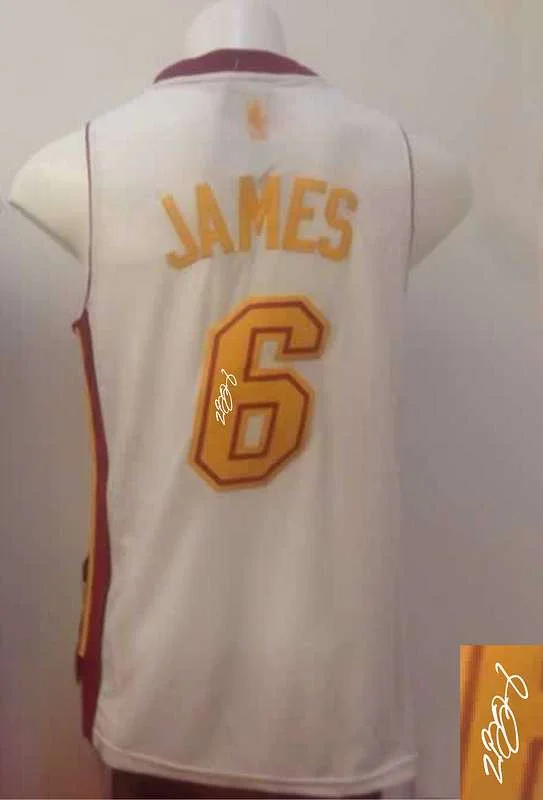 Stretchable Basketball Jersey-Heat 6 James White Throwback Signature Edition Basketball Jerseys