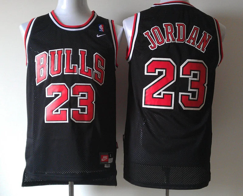 Christmas Basketball Jersey-Bulls 23 Jordan Black Throwback Basketball Jerseys