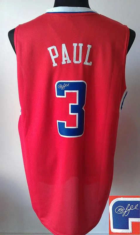 Orange Basketball Jersey-Clippers 3 Paul Red Signature Edition Basketball Jerseys