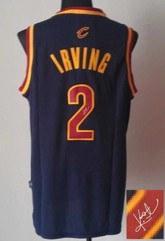 Basketball Gift Jersey-Cavaliers 2 Irving Navy Blue Signature Edition Basketball Jerseys