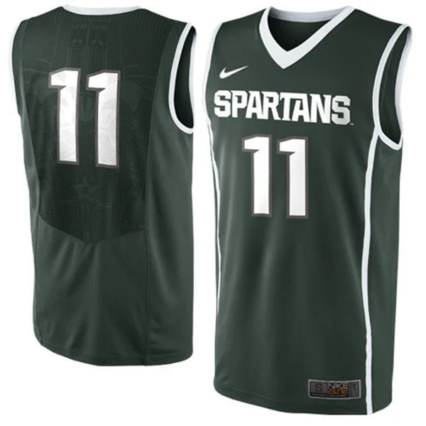 Basketball Watch Party Jersey-Michigan State Spartans 11 Keith Appling Green Basketball Basketball Jerseys