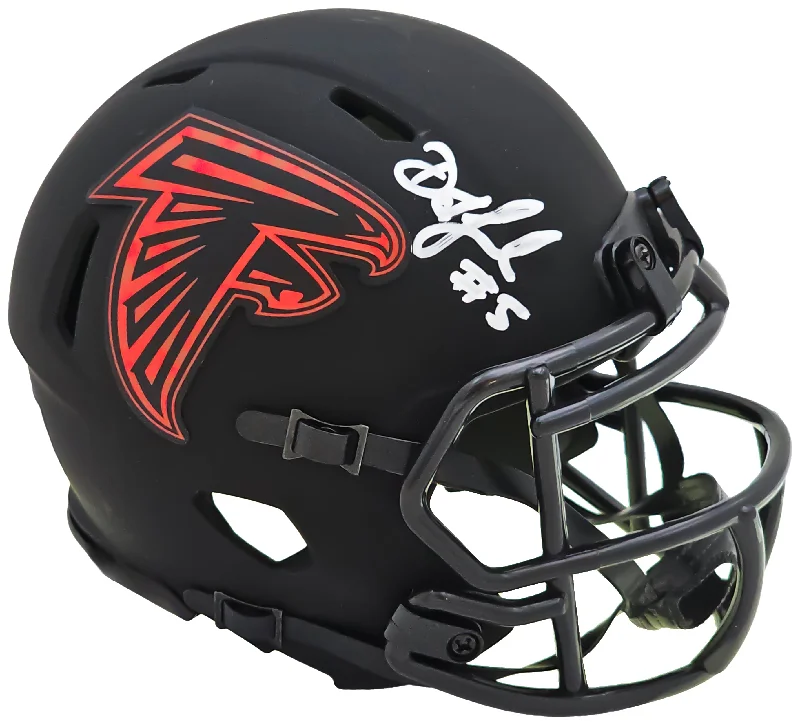 Veteran Rugby Helmet-Drake London Autographed Atlanta Falcons Eclipse Black Speed Mini Helmet Beckett BAS QR Stock #220388