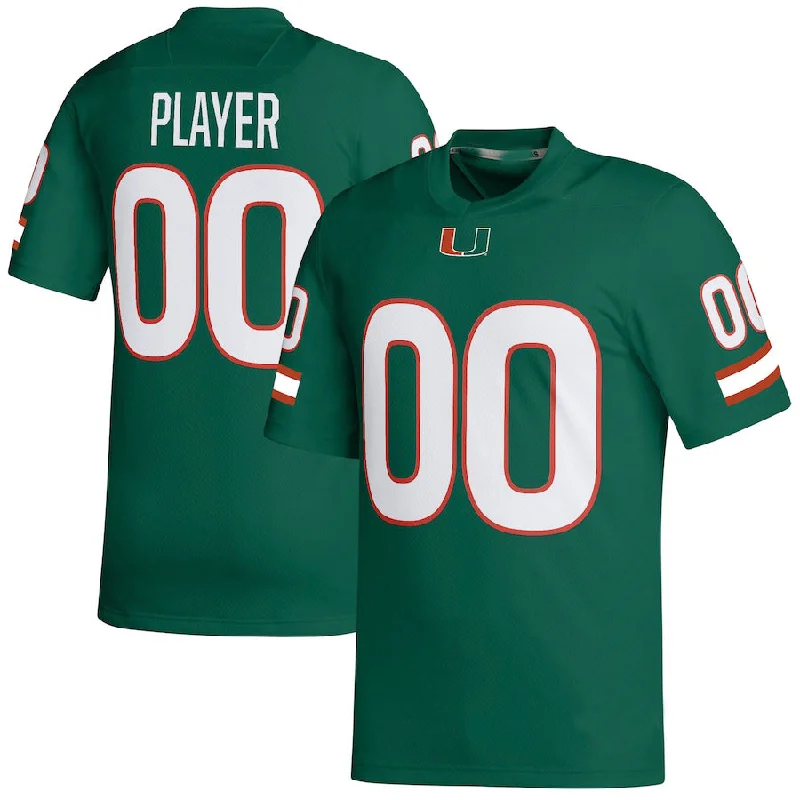 Father's Day Football Jersey-Custom M.Hurricanes Pick-A-Player NIL Replica Green Football Jersey American Stitched College Jerseys