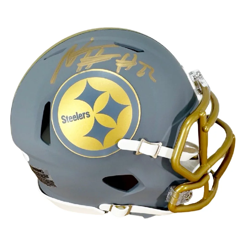 Fan Rugby Helmet-Najee Harris Signed Pittsburgh Steelers Slate Alternate Speed Mini Football Helmet (JSA)