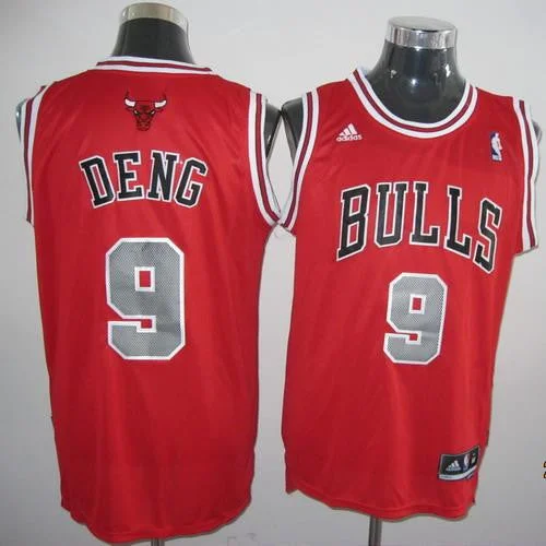 Fan Basketball Jersey-Bulls 9 Deng Red Grey Number Basketball Jerseys