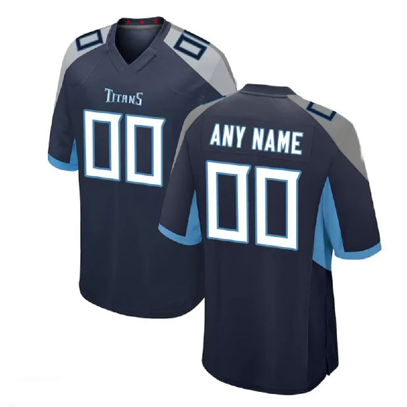 Streetwear Football Jersey-Custom T.Titans Navy Jersey American Stitched Football Jerseys