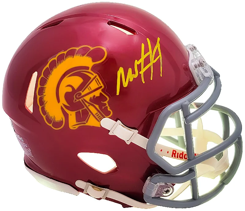 Recycled Material Rugby Helmet-Mario Williams Autographed USC Trojans Red Speed Mini Helmet Beckett BAS Witness Stock #207237