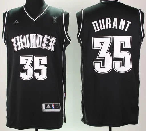 Reflective Basketball Jersey-Thunder 35 Durant Black New Revolution 30 Swingman Basketball Jerseys