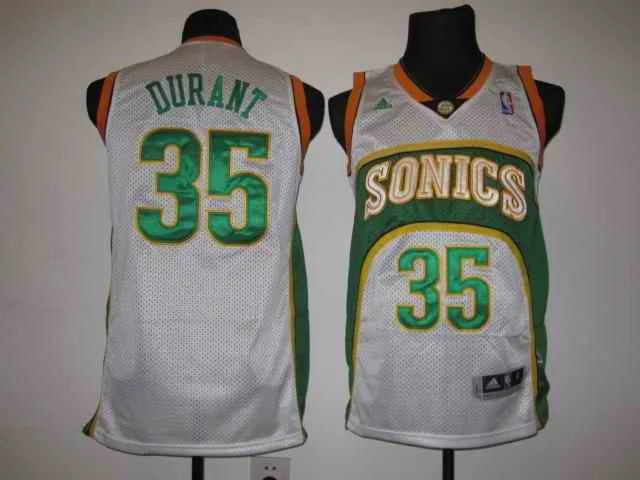 Basketball Manager Jersey-Thunders 35 Kevin Durant White Basketball Jerseys