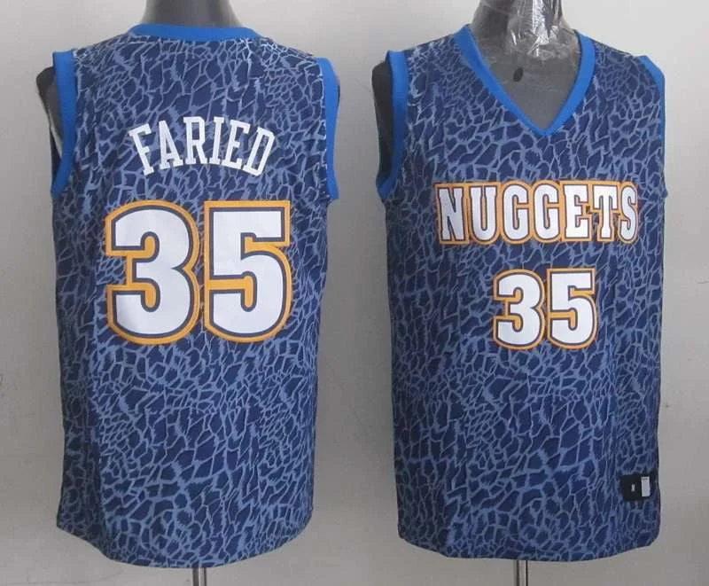 Pastel Basketball Jersey-Nuggets 35 Faried Blue Crazy Light Swingman Basketball Jerseys