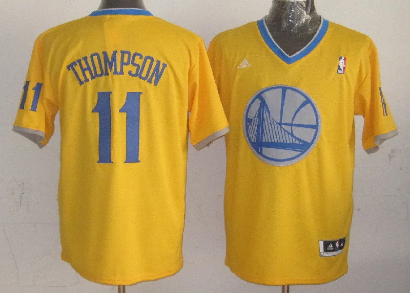 Streetwear Basketball Club Jersey-Warriors 11 Thompson Gold Christmas Edition Basketball Jerseys