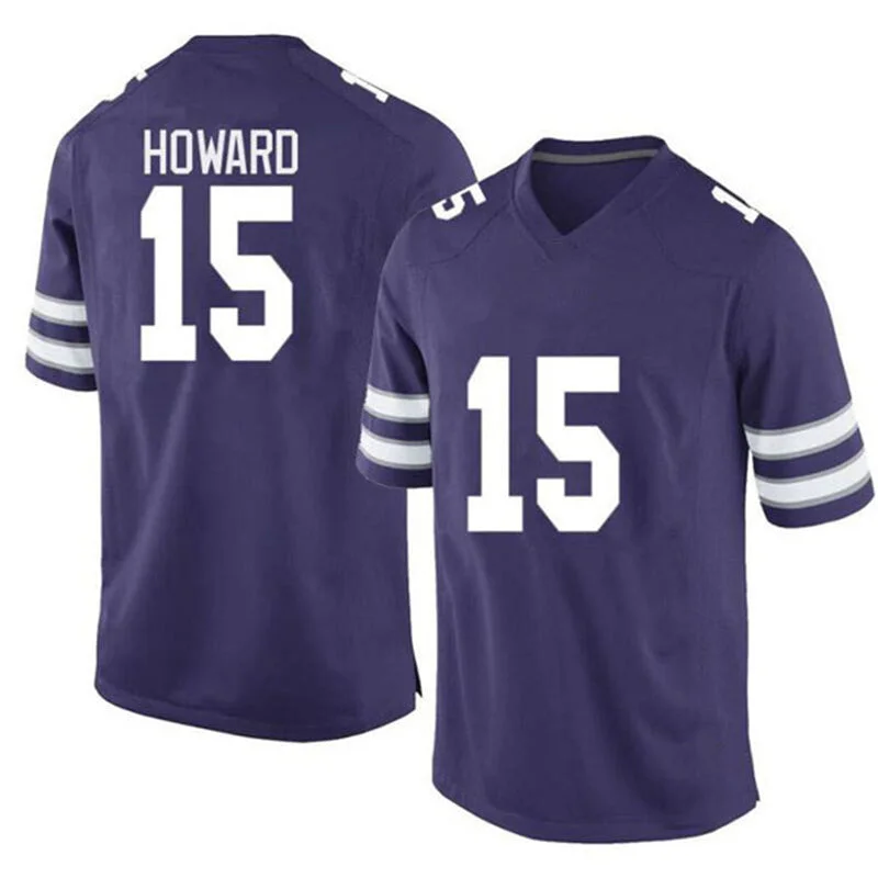 Graphic Football Jersey-K.State Wildcats #15 Will Howard NIL Replica Football Jersey Purple Stitched American College Jerseys