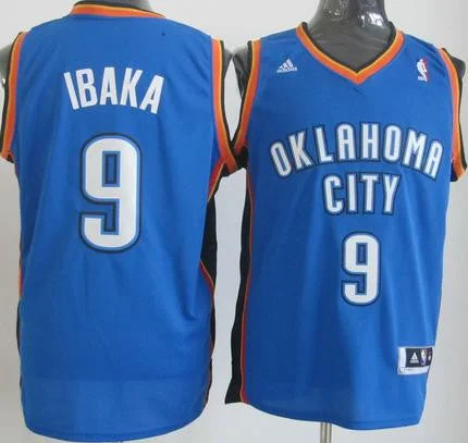 Bachelor Party Basketball Jersey-Thunder 9 Ibaka Blue New Revolution 30 Swingman Basketball Jerseys