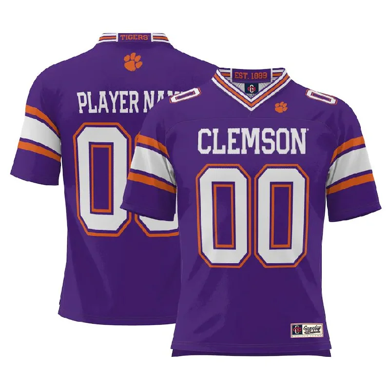 Dark Color Football Jersey-Custom C.Tigers ProSphere NIL Pick-A-Player Football Jersey Purple American Stitched College Jerseys