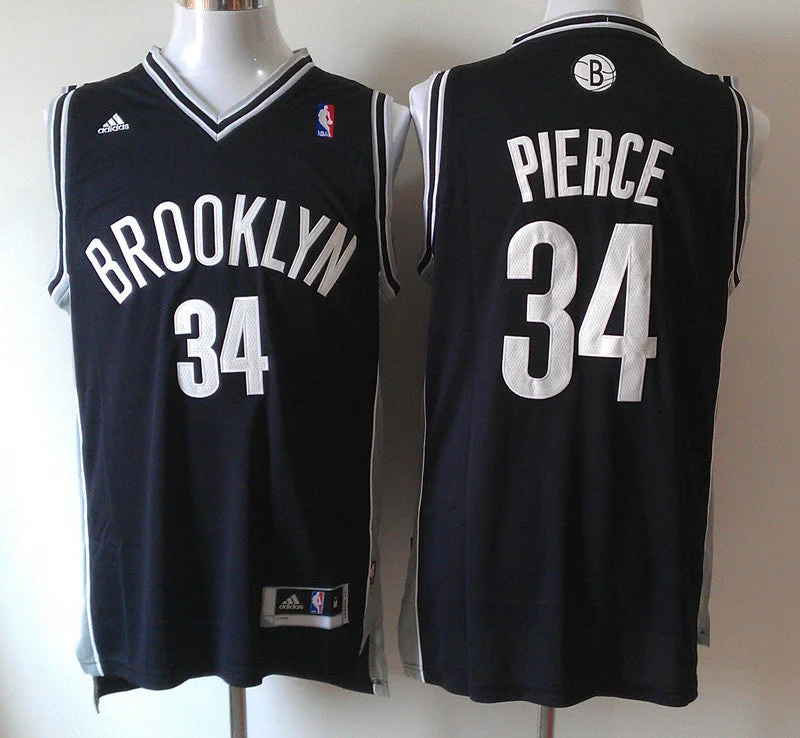 Basketball Enthusiast Jersey-Nets 34 Pierce Black New Revolution 30 Basketball Jerseys