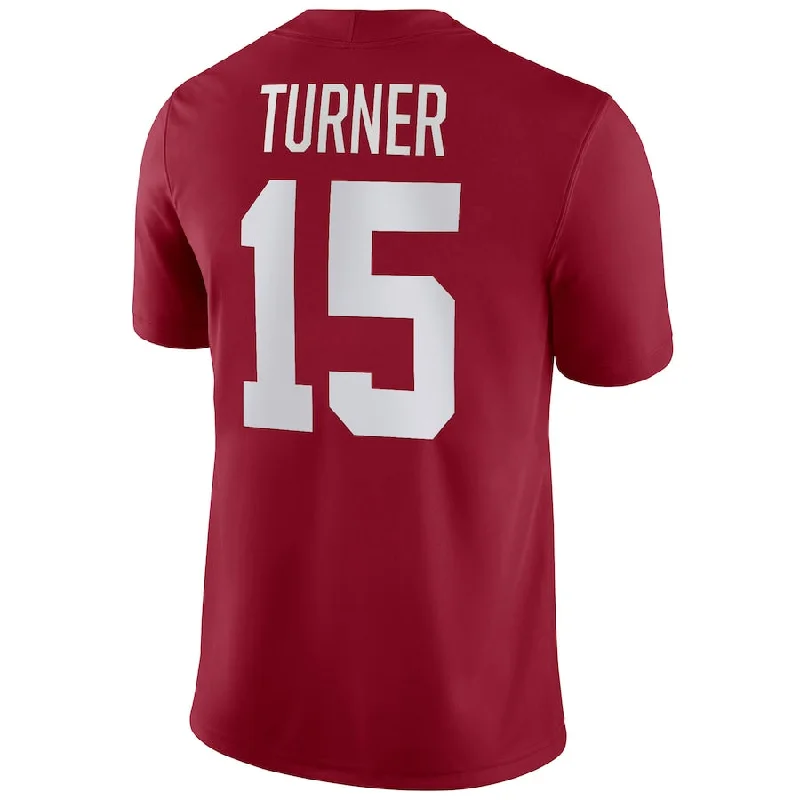 Logo Football Jersey-A.Crimson Tide #15 Dallas Turner NIL Replica Football Jersey Crimson Stitched American College Jerseys