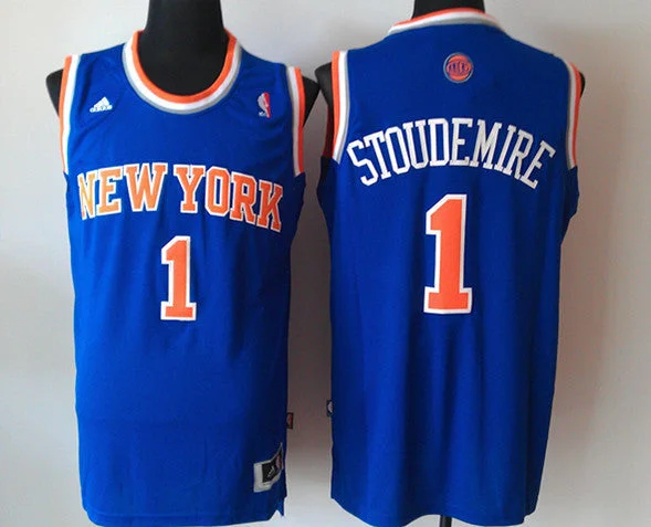 Basketball Road Game Jersey-Knicks 1 Stoudemire Blue New Revolution 30 Basketball Jerseys