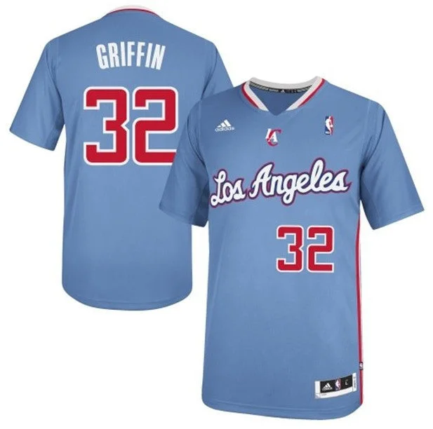 Basketball Signature Jersey-Clippers 32 Griffin Light Blue Pride Swingman Basketball Jersey