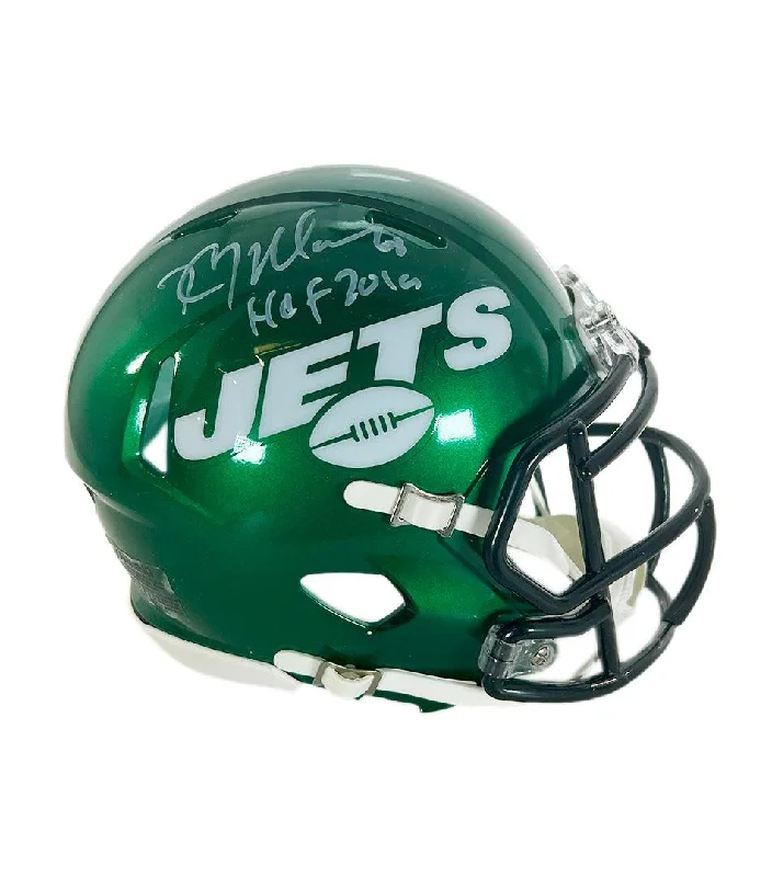 Crowd Favorite Rugby Helmet-Kevin Mawae Signed HOF 2019 Inscription New York Jets Speed Mini Football Helmet (JSA)