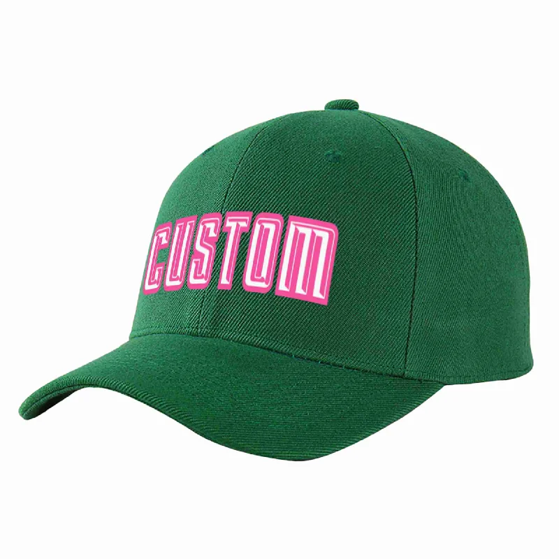 Baby Baseball Cap-Custom Green White-Pink Curved Eaves Sport Baseball Cap Design for Men/Women/Youth