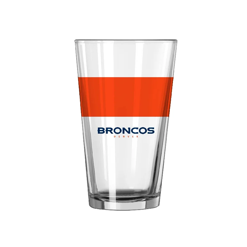 Bulk Order Team Mug-Denver Broncos 16oz Colorblock Pint Glass