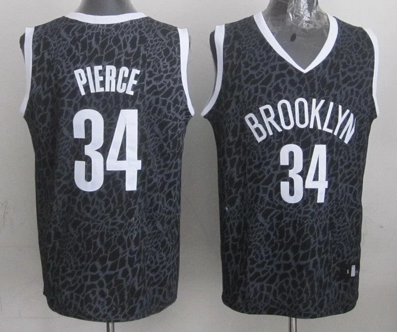 Basketball Legacy Jersey-Nets 34 Pierce Black Crazy Light Swingman Basketball Jerseys