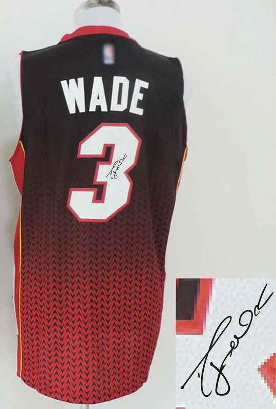 Grey Basketball Jersey-Heat 3 Wade Red Resonate Signature Edition Basketball Jerseys