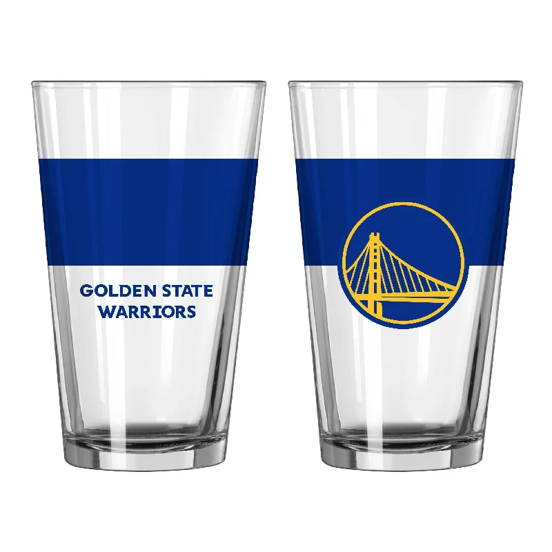 Custom Photo Team Mug-Golden State Warriors 16oz Colorblock Pint Glass