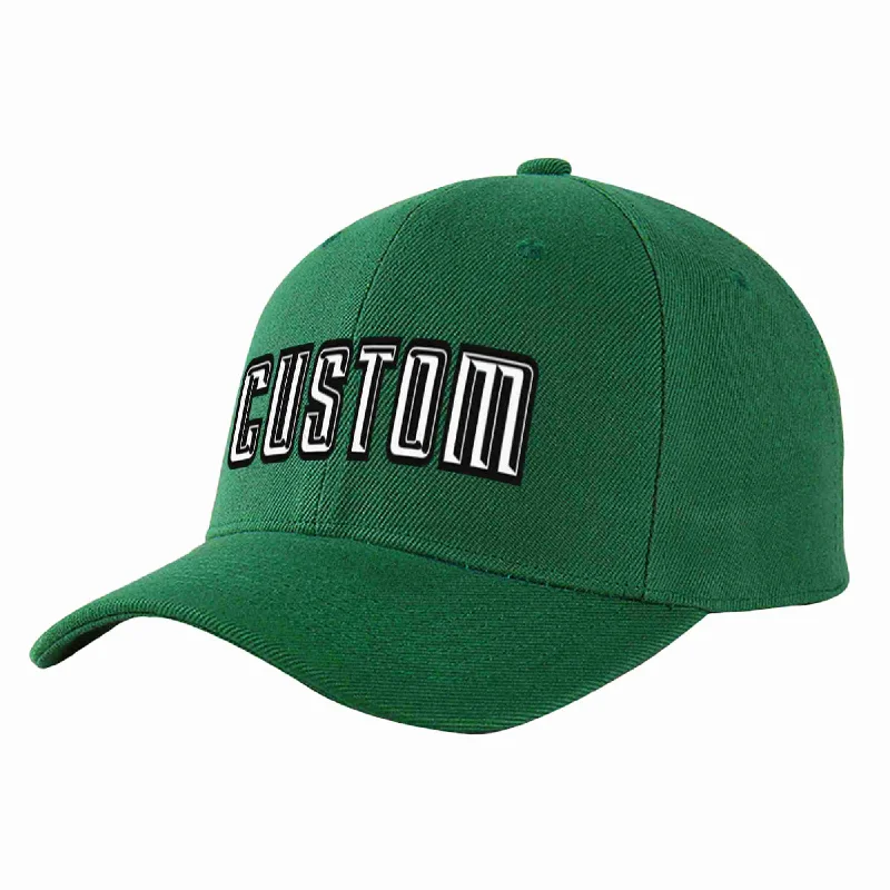 Grandma Baseball Cap-Custom Green White-Black Curved Eaves Sport Baseball Cap Design for Men/Women/Youth