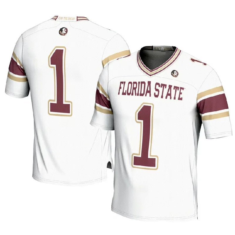 Women's Football Jersey-#1 F.State Seminoles GameDay Greats Football Jersey - White American College Jerseys