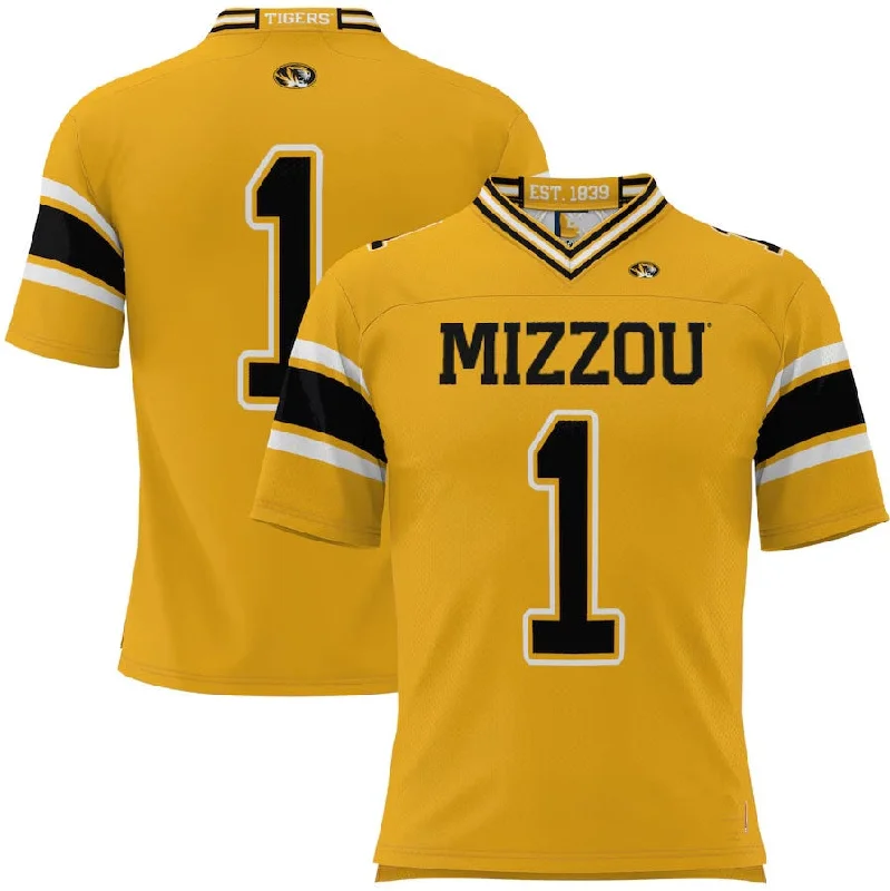 Practice Football Jersey-#1 M.Tigers GameDay Greats Football Jersey - Gold American College Jerseys