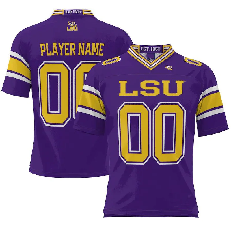 Football Memorabilia Jersey-Custom L.Tigers ProSphere NIL Pick-A-Player Football Jersey Purple American Stitched College Jerseys