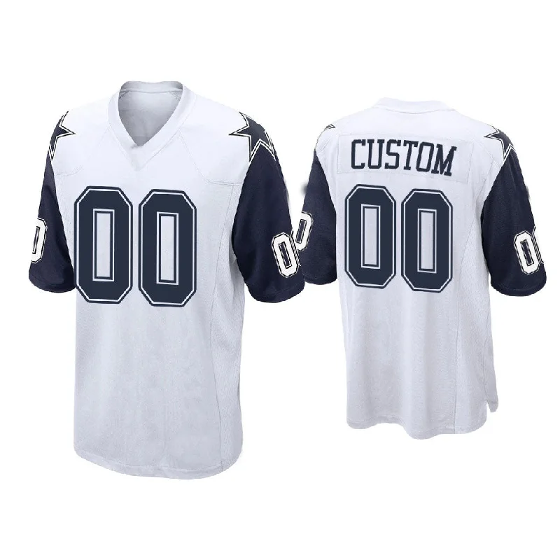 Football Heritage Jersey-Custom  D.Cowboys White Color Rush Game Jersey Stitched Football Jerseys