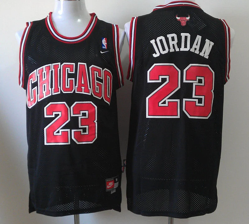 Wedding Basketball Jersey-Bulls 23 Jordan Black M&N Basketball Jerseys